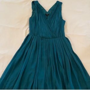 talbots silk dress size 12 teal